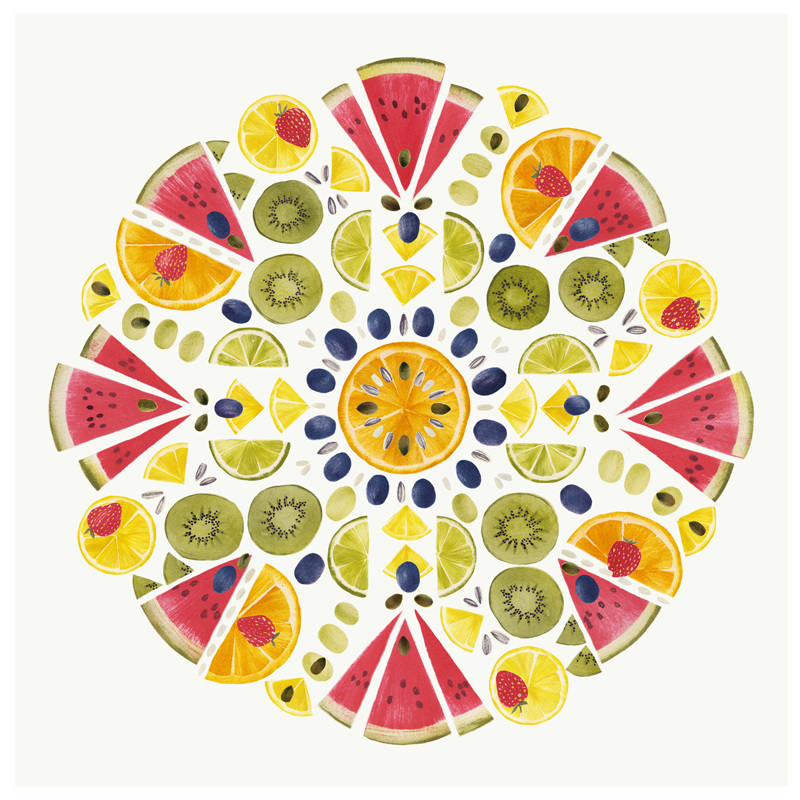Fruit Mandala Hannah Bailey Illustration